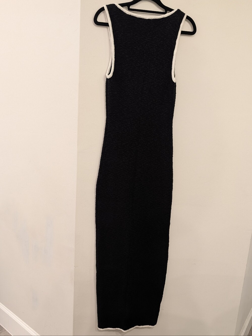 Nwot Reformation Mable Contrast Black White Trim Knit Women's Midi Dress L - Picture 10 of 12